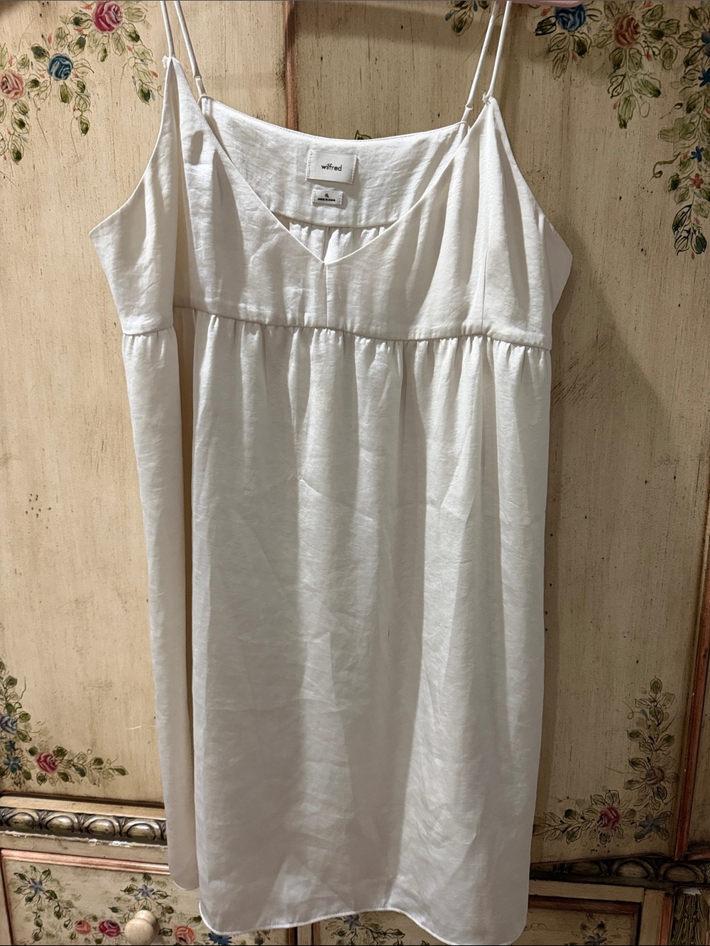 Wilfred Cream Linen-Blend Spaghetti Strap Slip